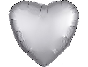 Фольгированные шары/ ANAGRAM/ 1204-0632 А Б/РИС СЕРДЦЕ 18" Сатин Platinum